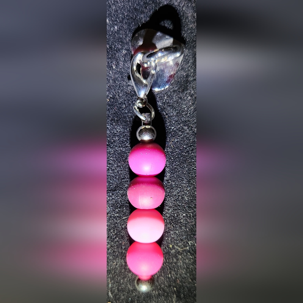 Pink Beaded Tumbler Charm